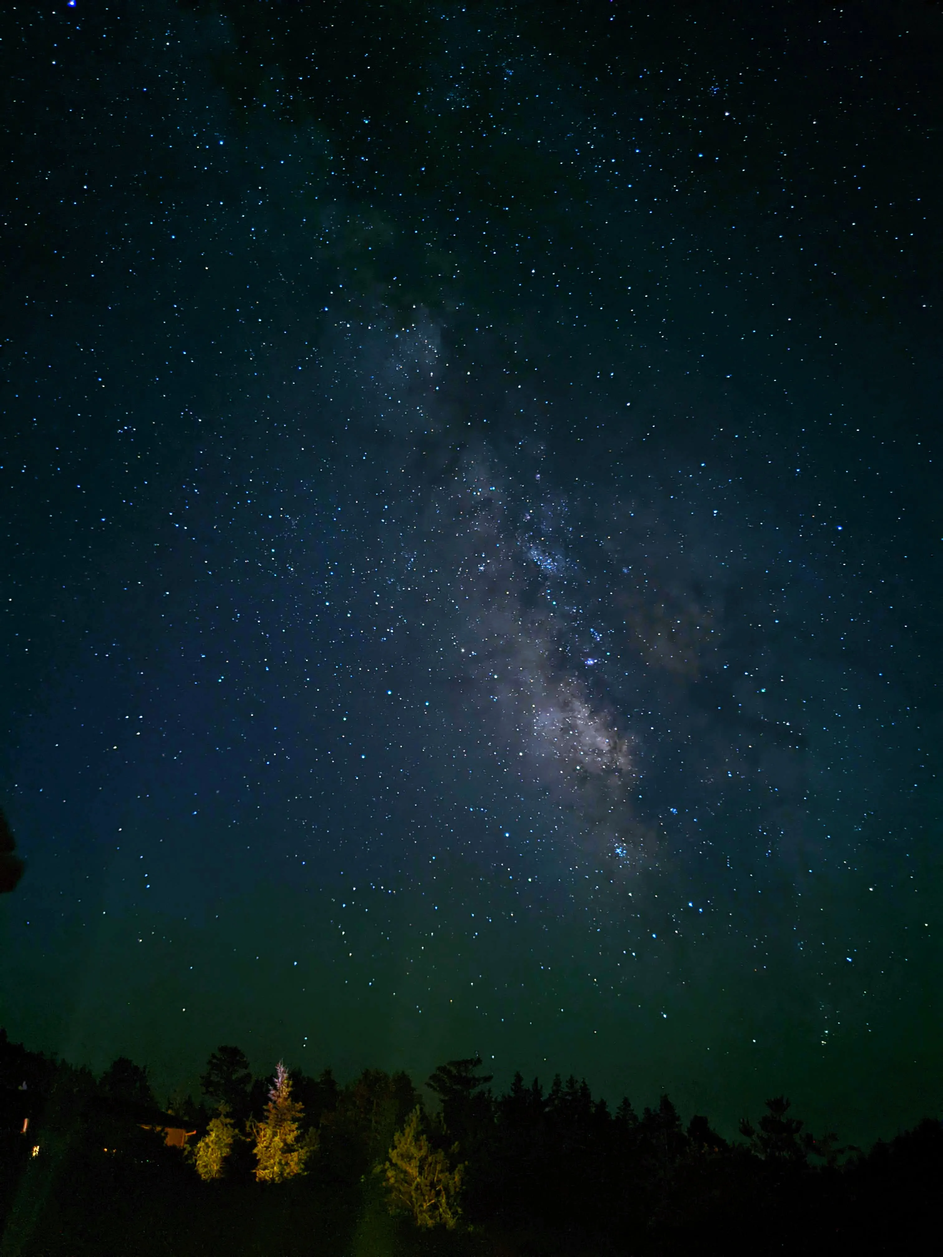 A starry sky photographed on an older Google Pixel 4a