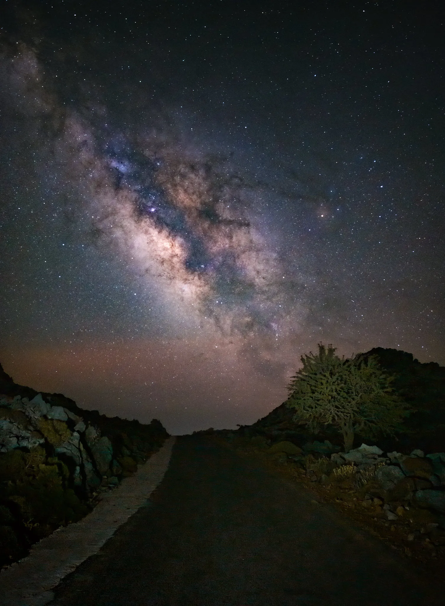 Milky Way photographed on a Shot on a Google Pixel 8 Pro, ISO 3200, f/1.7, 16 seconds, 25 stacked frames