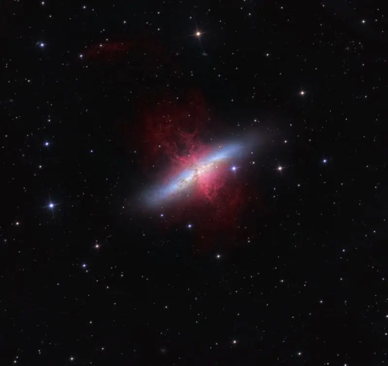 Messier 82 (M82) starburst galaxy (Credit: Ken Crawford)