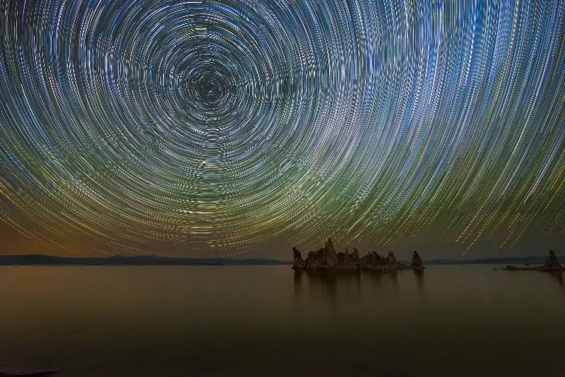 Star trails over Mono Lake, California (Credit: Michael Ver Sprill)