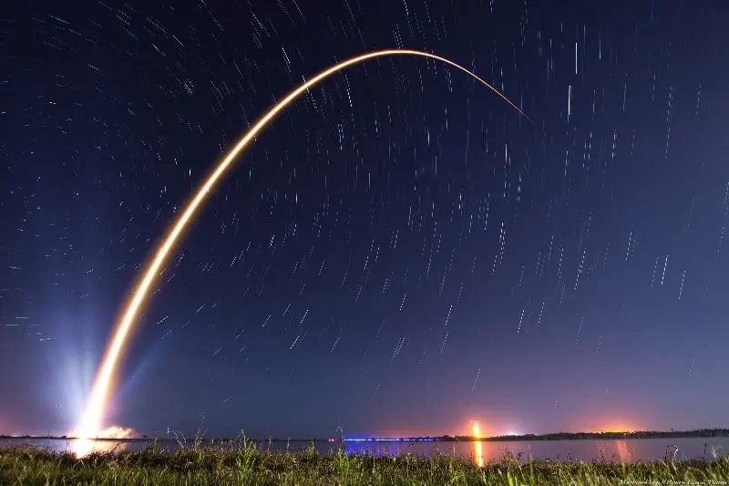 Rocket launch long exposure photo (Credit: Marcus Cote)
