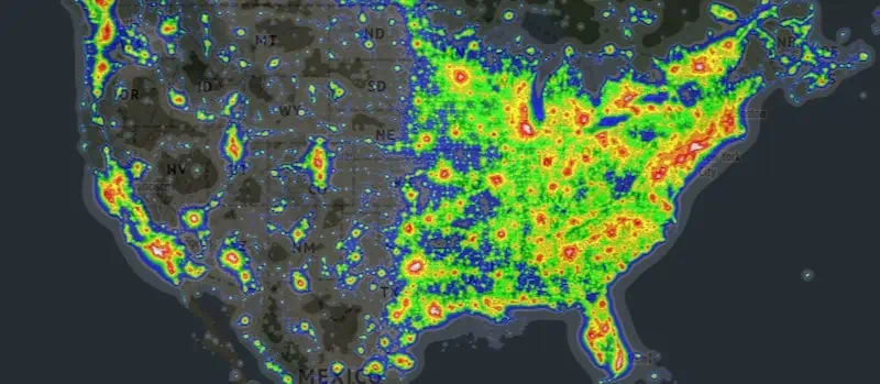 Light Pollution Map of the USA