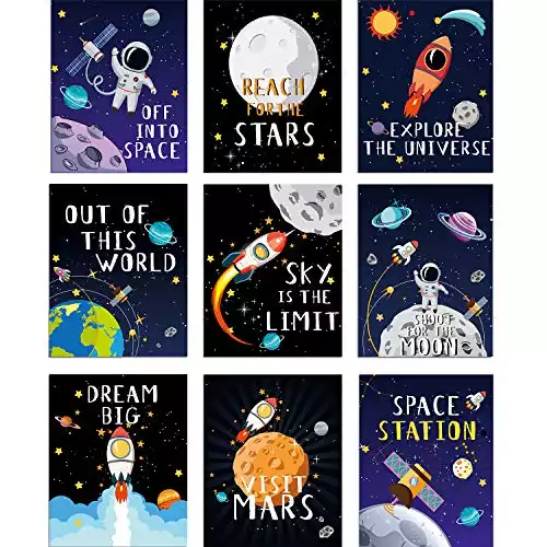 9 Pieces Outer Space Decor for Kids Room