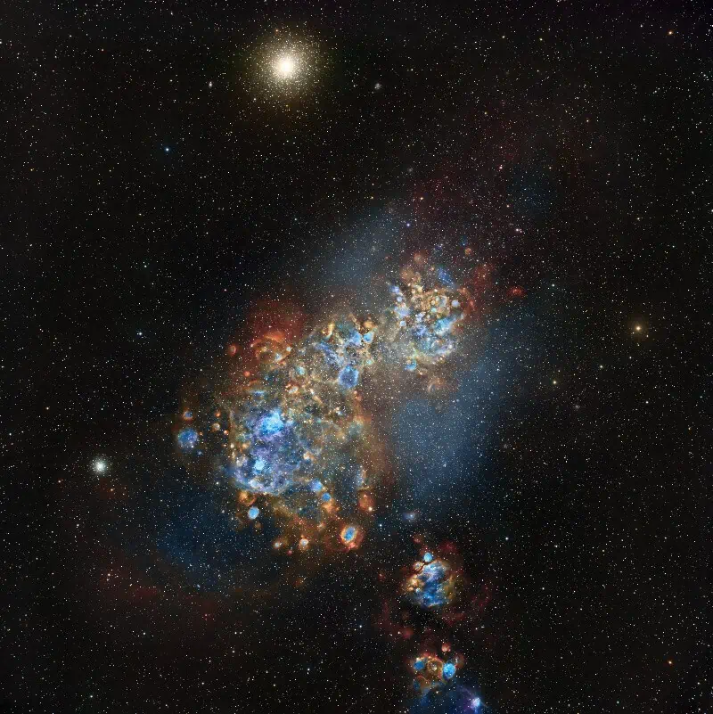 Nebulae of the Small Magellanic Cloud © Jonathan Lodge. Taken with a Takahashi FSQ-106ED telescope, Paramount MX+ mount, and FLI ProLine 16803 camera.