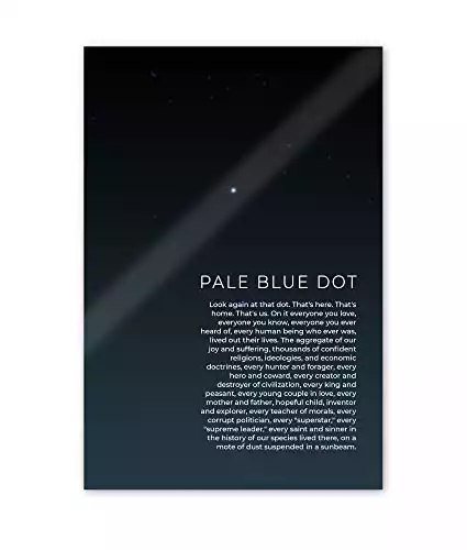 16x24" - The Pale Blue Dot Poster Unframed, Carl Poster, Print Office Decor, Astronomy, Galaxy, Voyager 1 Wall Posters, Inspirational Quote, Universe, Planet, Earth, Exploration, Science (No Fram...