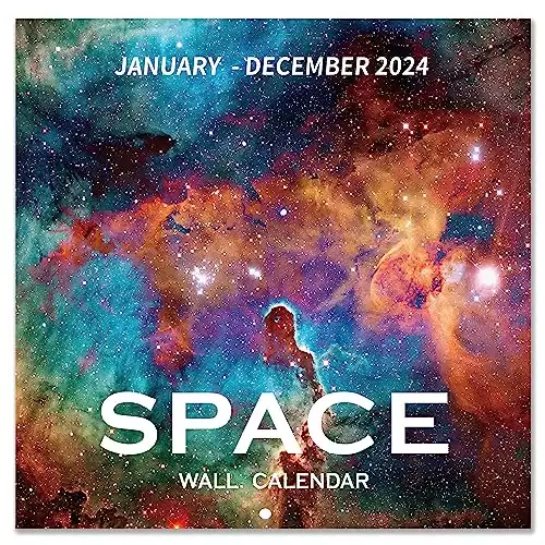 2024 Wall Calendar - 12 Monthly Wall Calendar 2024, January 2024 - December 2024, 12" x 24" (Open), Unruled Blocks(1.2" x 1.7") Calendar 2024 with Thick Glossy Paper
