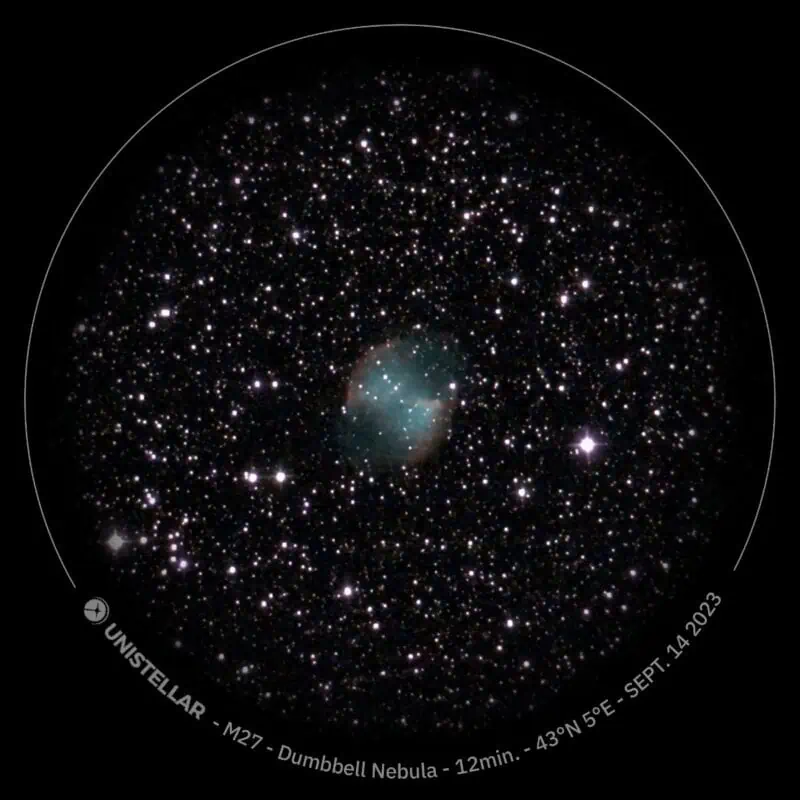 Unistellar Odyssey Pro Dumbbell Nebula image