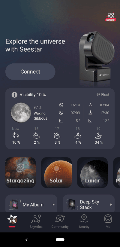Seestar app with solar mode