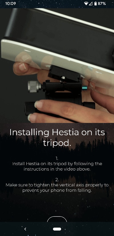 installing hestia on tripod