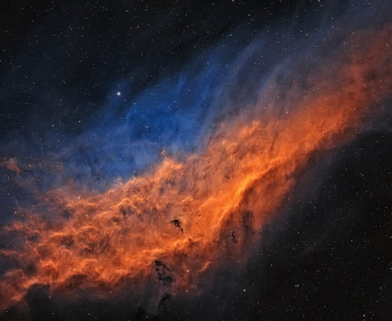 NGC 1499 California Nebula (Credit: Harshwardhan Pathak (processing) / original data from Telescope Live)