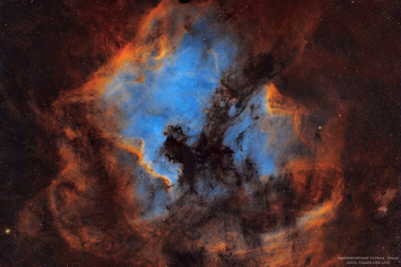 NGC 7000 North America Nebula (Credit: Harshwardhan Pathak (processing) / original data from Telescope Live)