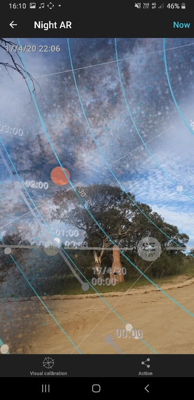 Using the AR function on Photopills to plan a Milky Way compostition