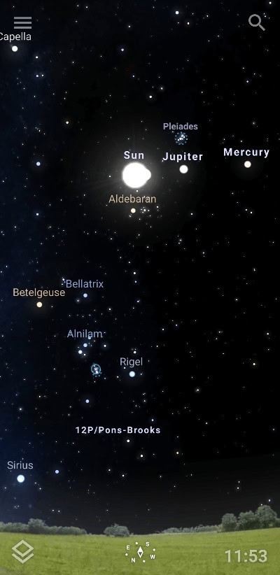 The Augmented Reality astronomy functionality of the Stellarium app (Image Credit: Anthony Robinson)