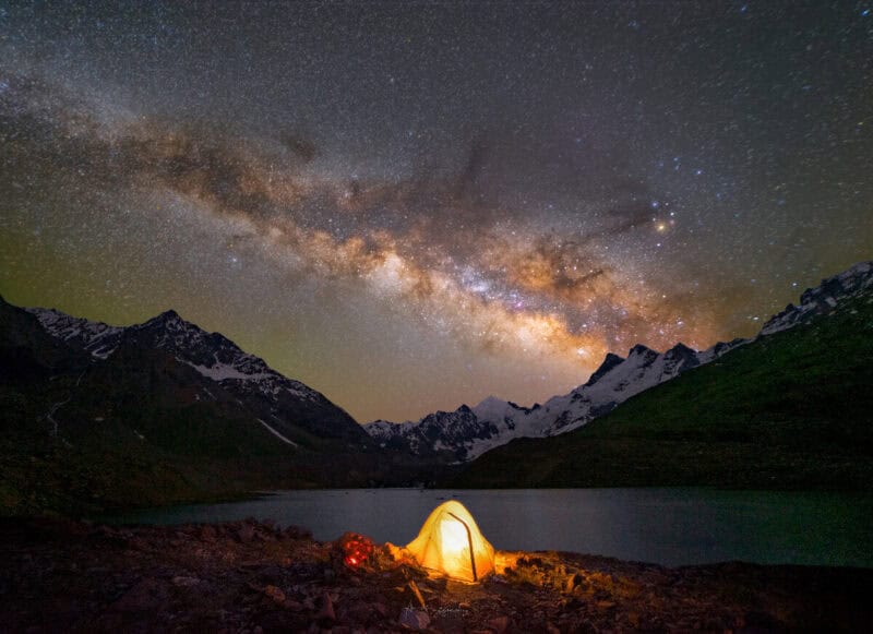 Milky Way with tent with Ghepan Glacier (Image Credit: Anushtup Roy Choudhury)