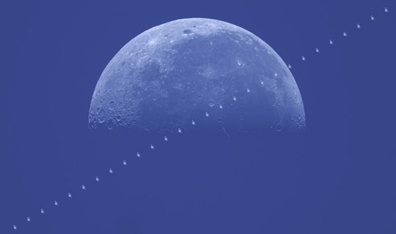 The International Space Station Daytime Moon Transit © Kelvin Hennessy 