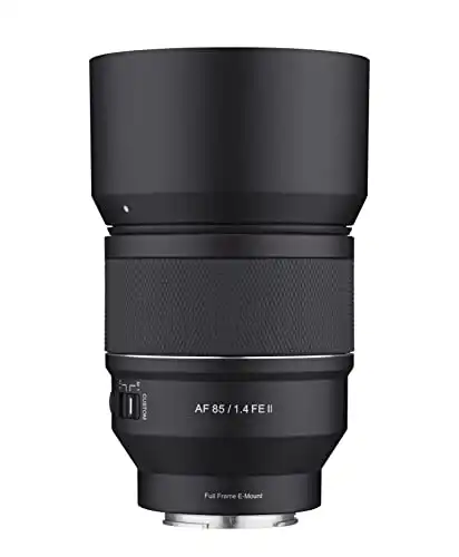 SAMYANG 85mm F1.4 AF Series II Full Frame Telephoto Auto Focus Lens for Sony E (SYIO85SE2-E), Black