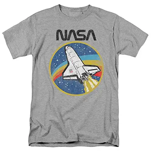 Popfunk NASA Retro Vintage Space Shuttle T Shirt & Stickers (Large) Athletic Heather