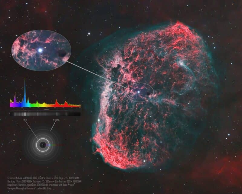 Crescent Nebula and WR136. Credit: Alessandro Ravagnin