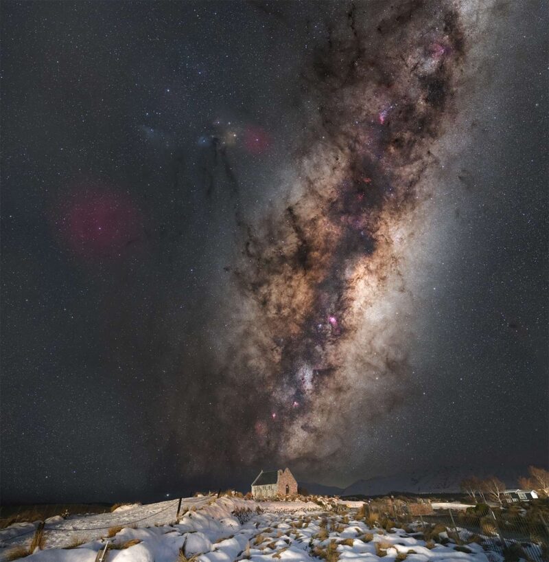 The Church of the Good Shepherd & Milky Way Core (Credit: Ladi Svoboda)