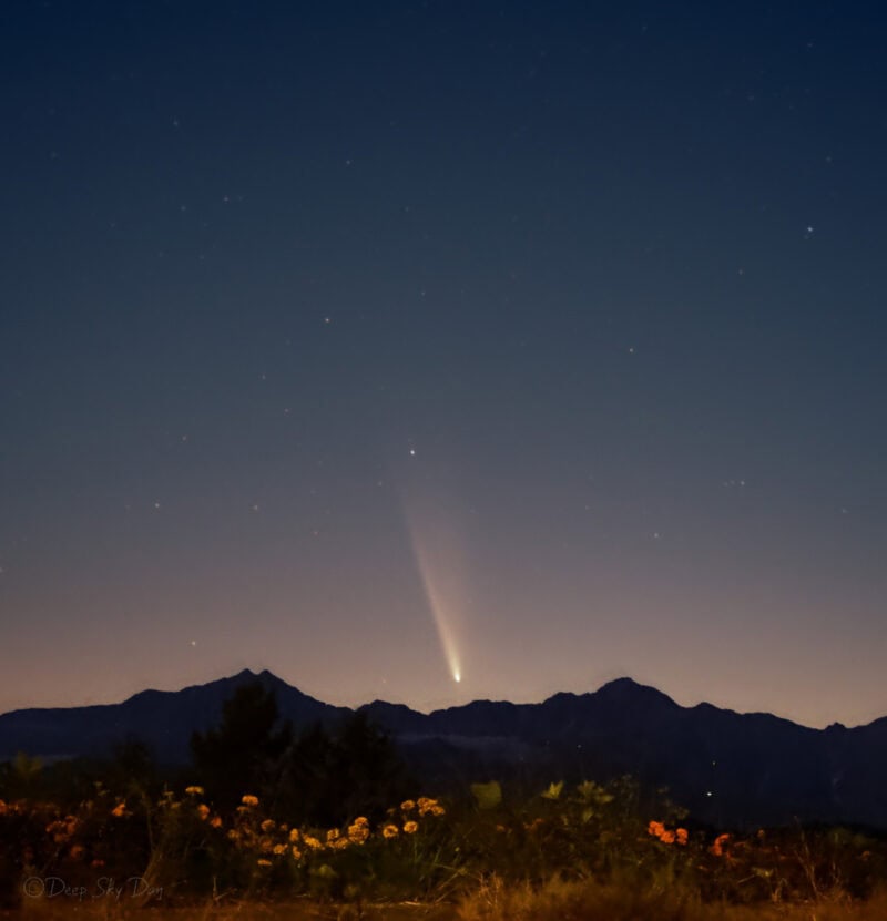 comet tsuchinshan over hakuba alps